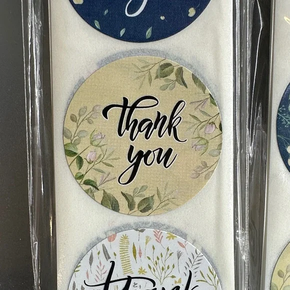 300 Count 1 Inch Floral Thank You Stickers Set - Picture 3 of 5